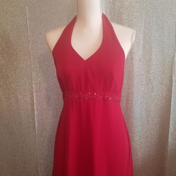 David's Bridal Dresses & Skirts - David's Bridal Red Halter Gown sz 8